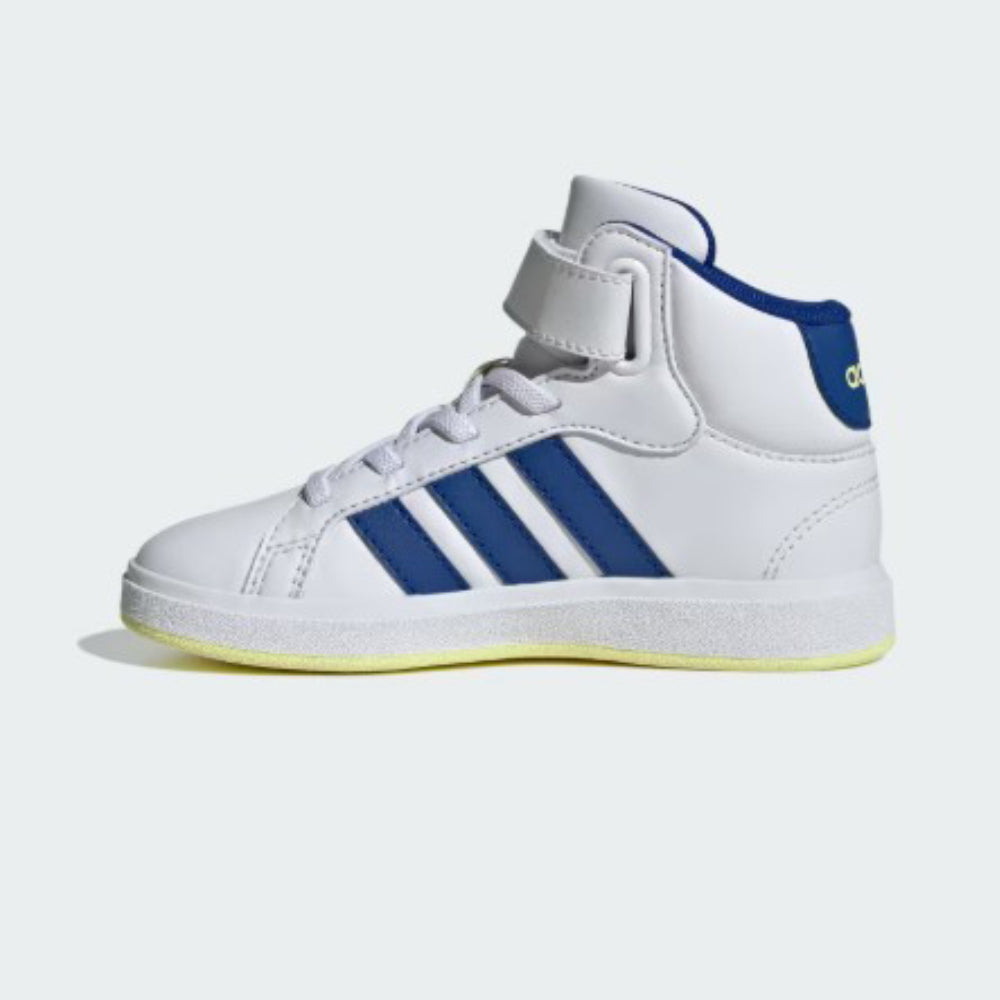Tenis Casual De Bota Para Niño Adidas Grand Court Mid Blanco Rey Ab0701