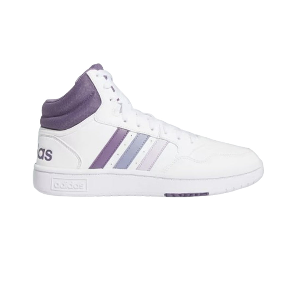Tenis De Bota Para Dama Adidas Hoops 3.0 Mid Blanco Mora Ab0701