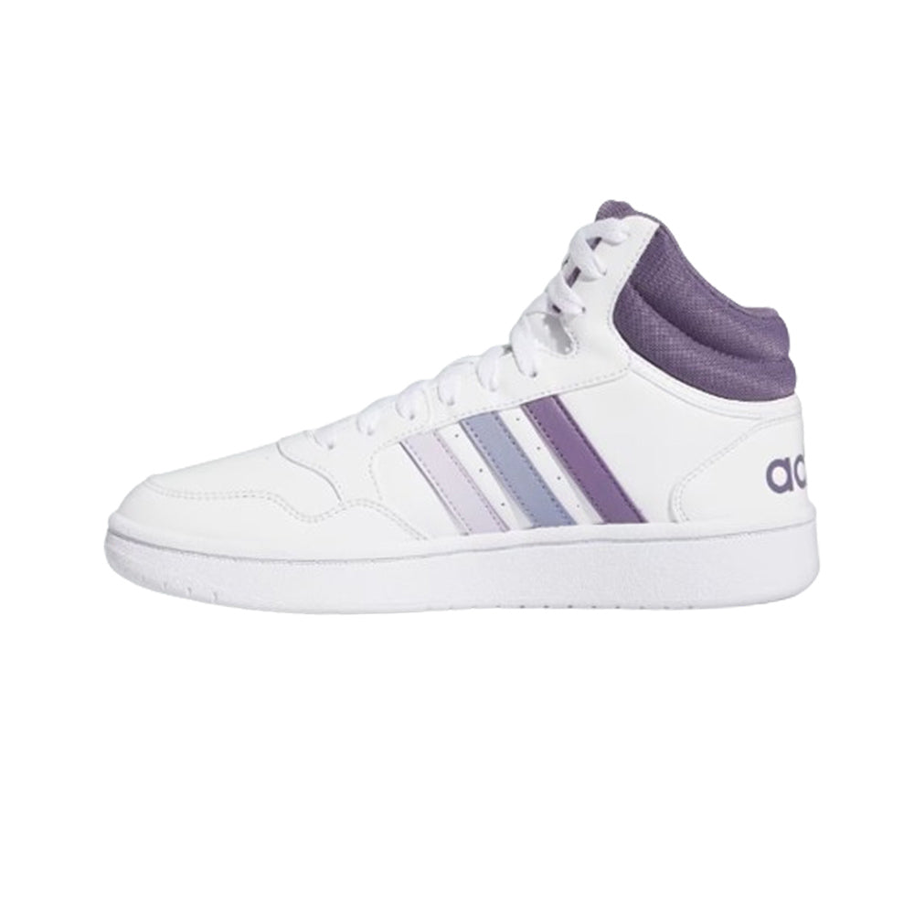 Tenis De Bota Para Dama Adidas Hoops 3.0 Mid Blanco Mora Ab0701