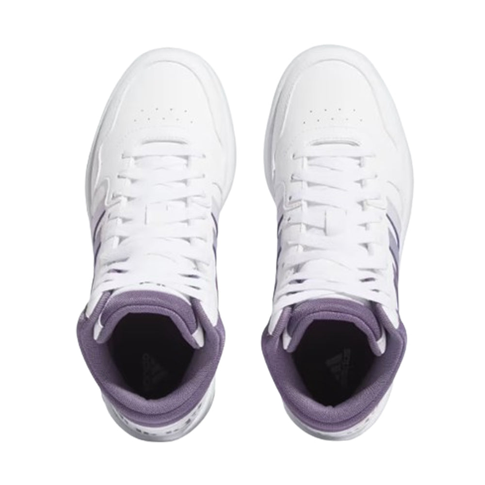 Tenis De Bota Para Dama Adidas Hoops 3.0 Mid Blanco Mora Ab0701