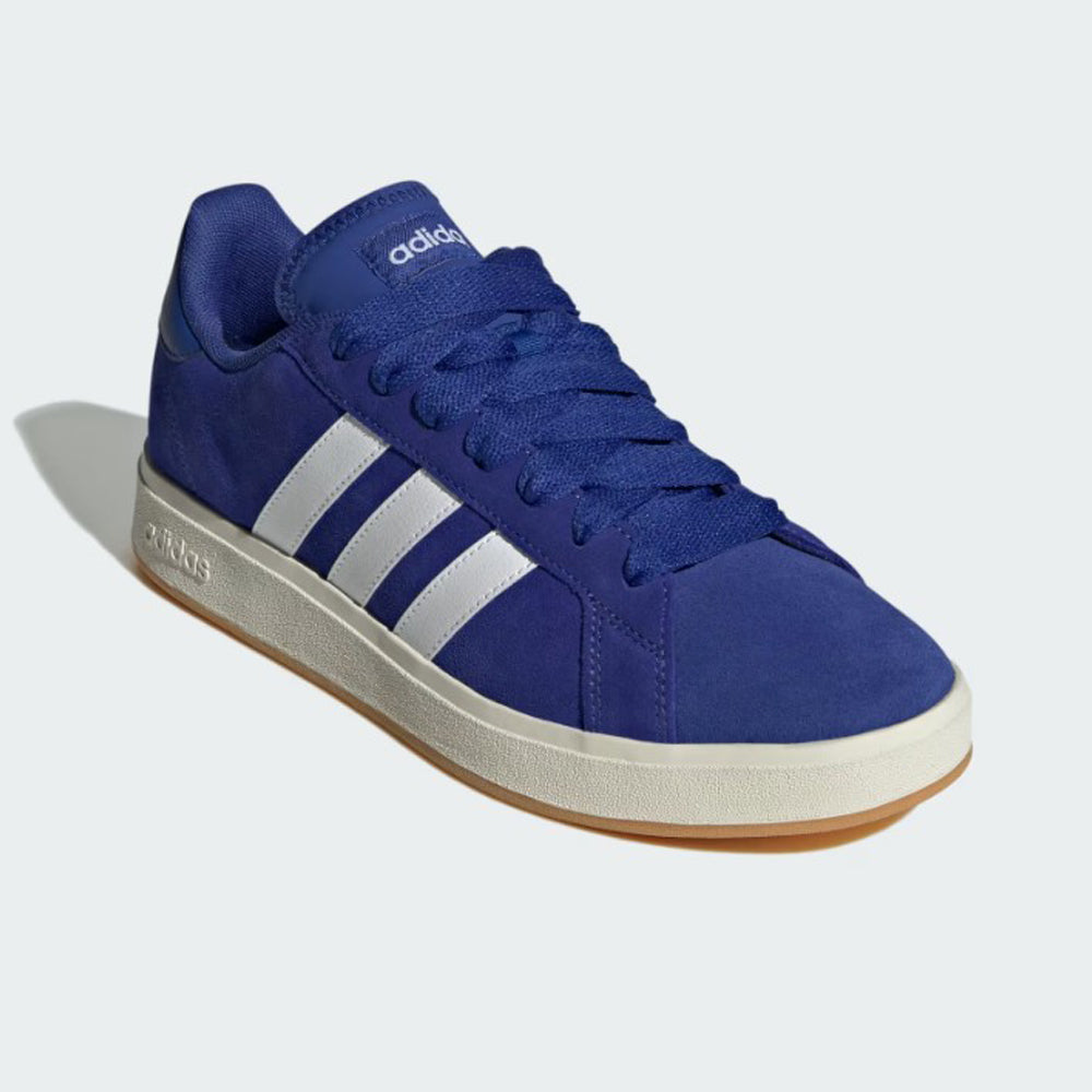 Tenis Casual Para Caballero Adidas Grand Court Base Azul Blanco Ab0701