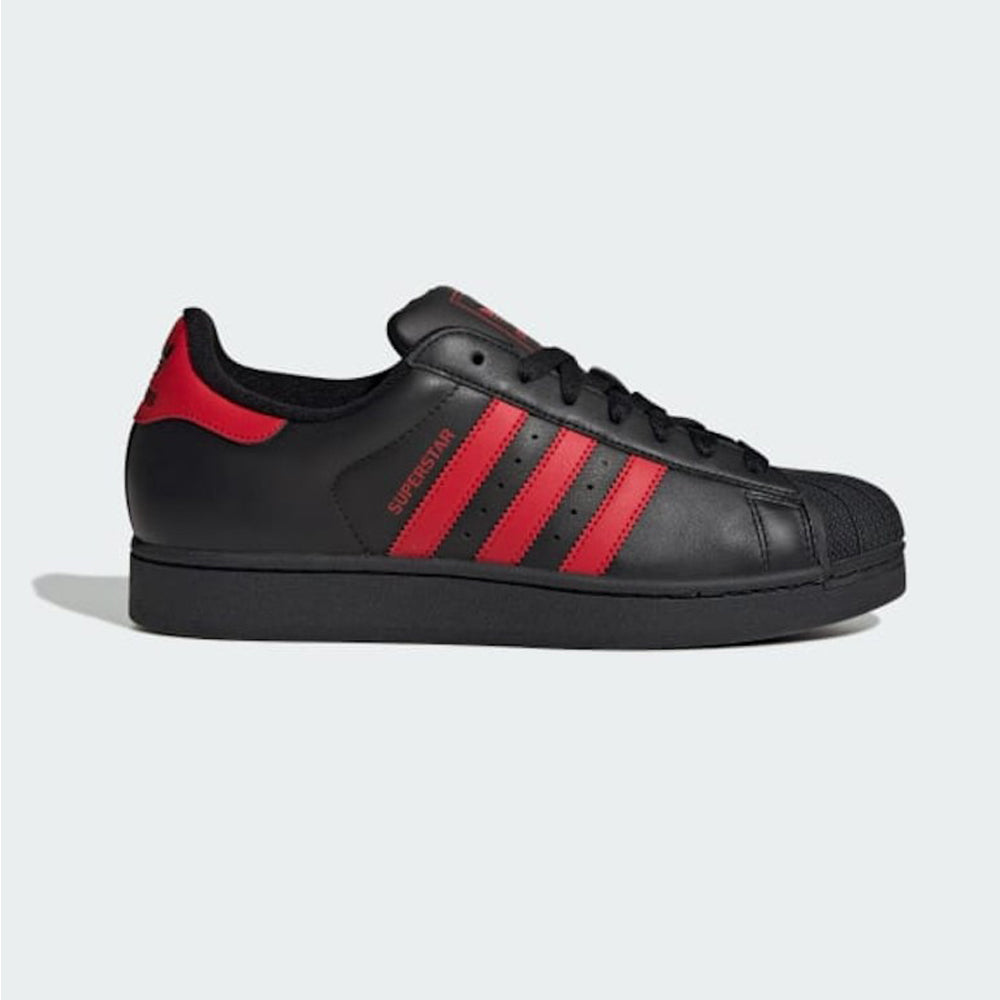Tenis Casual Para Caballero Adidas Superstar Negro Escarlata Ab0701