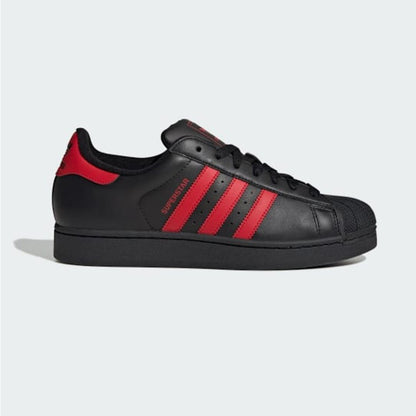 Tenis Casual Para Caballero Adidas Superstar Negro Escarlata Ab0701