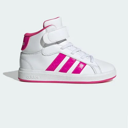Tenis Casual De Bota Para Dama Adidas Grand Court Mid Blanco Fiusha Ab0701