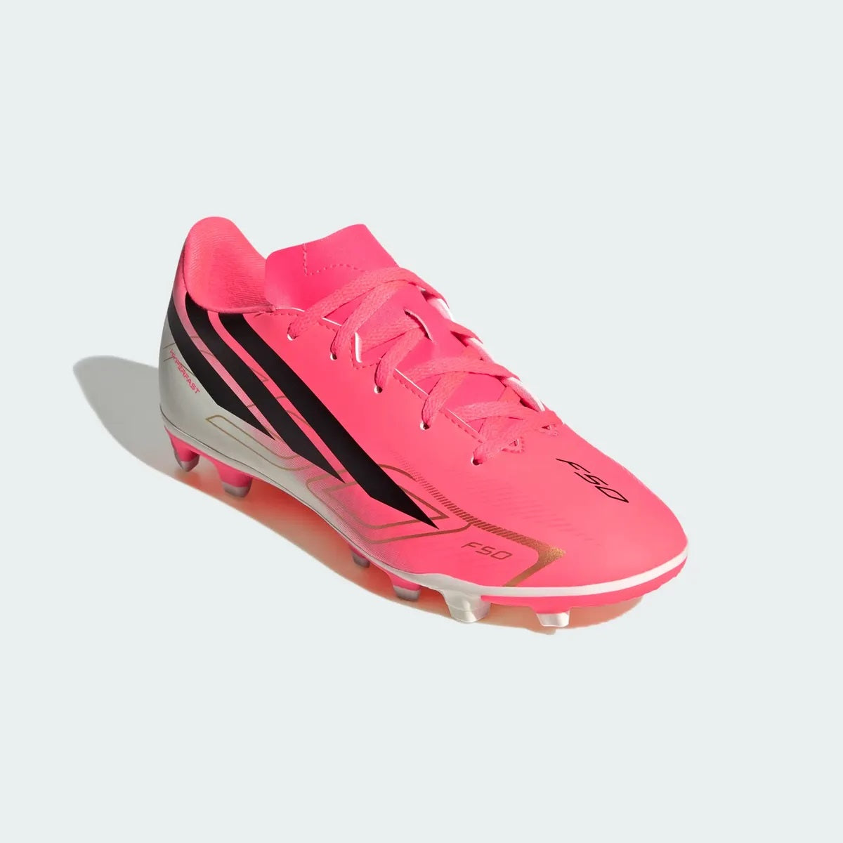 Zapatos De Futbol Para Dama Joven Adidas F50 Hyperfast Rosa Negro Ab0701