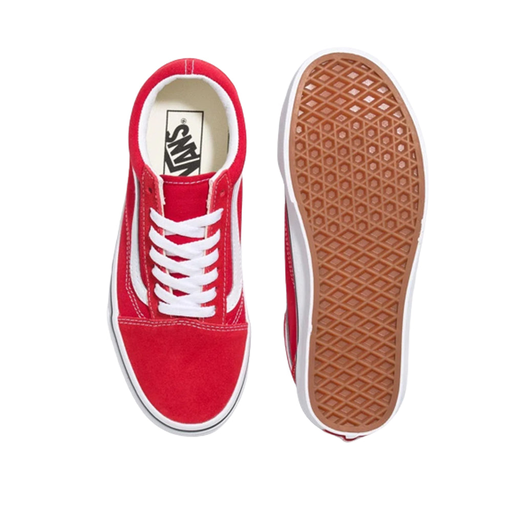 Tenis Clásicos Unisex Vans Old Skool Rojo Blanco Ab0701