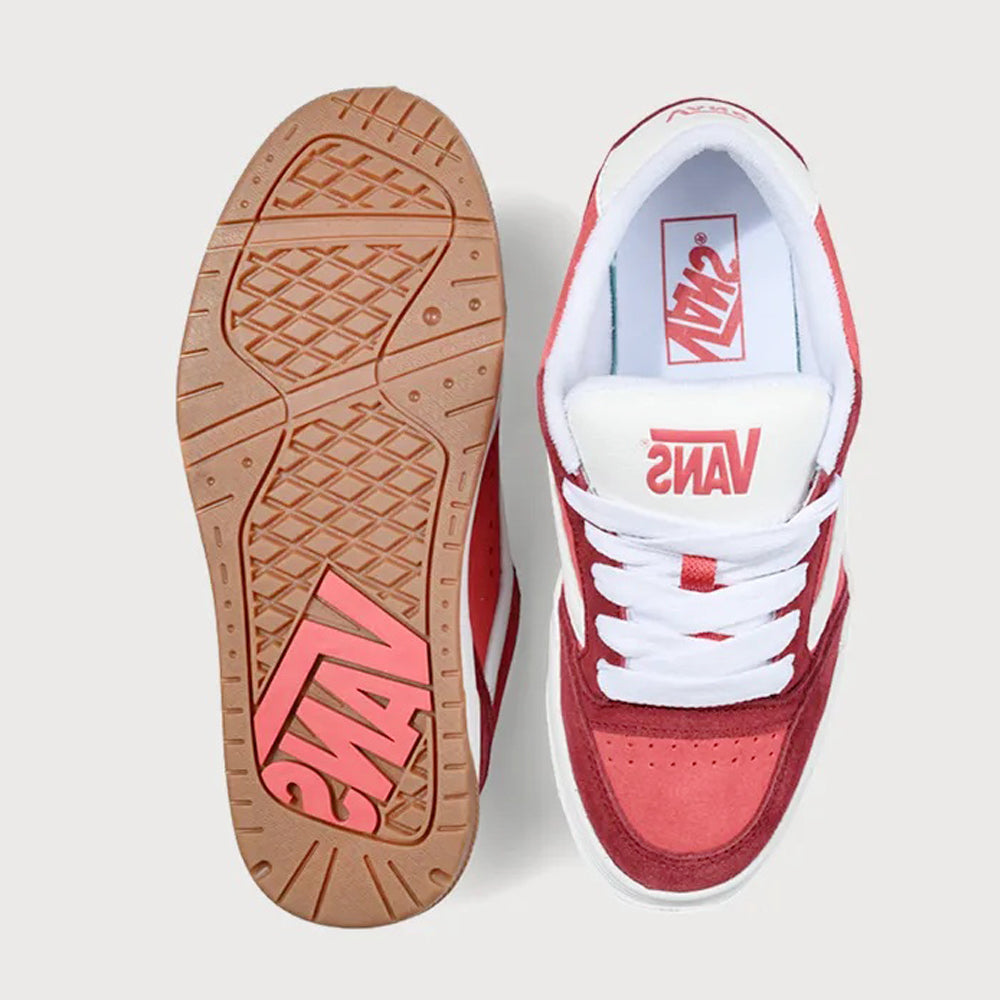 Tenis Casual Para Dama Vans Hylane Rojo Blanco Ab0701