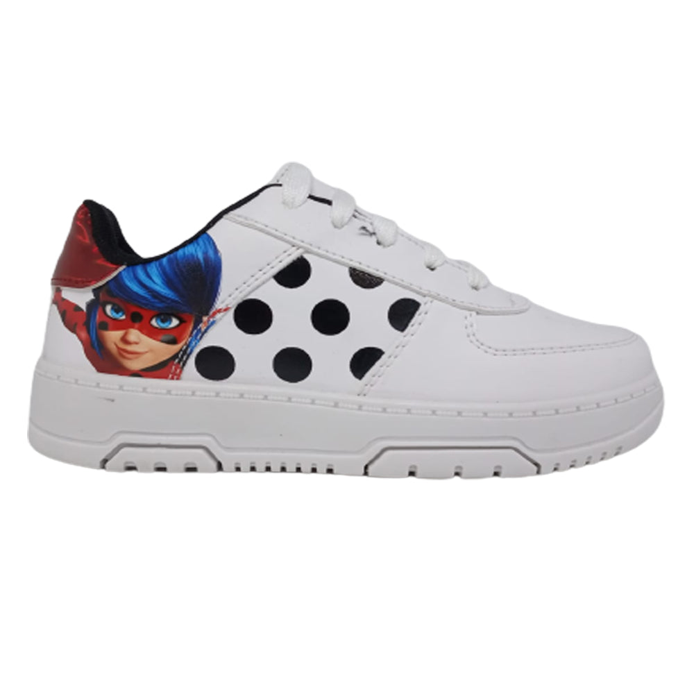 Tenis Casual Para Niña Lady Bug Miracolous Blanco Ab0701