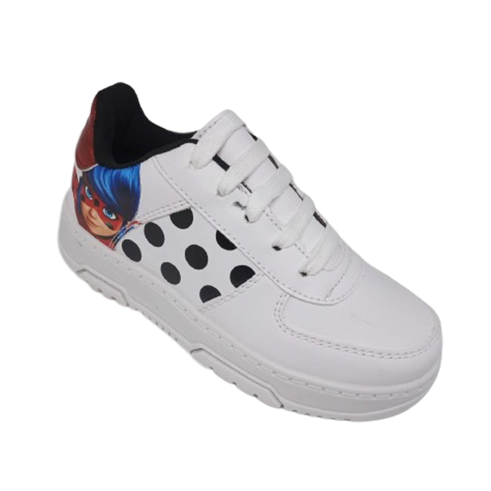 Tenis Casual Para Niña Lady Bug Miracolous Blanco Ab0701