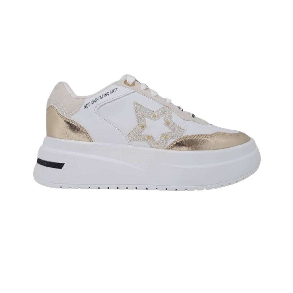 Tenis Casual para Dama Gosh Steven Blanco Oro Ab0701