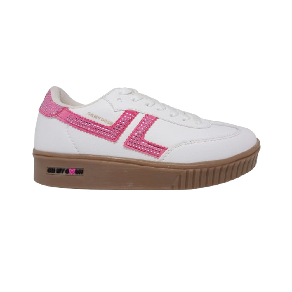Tenis Casual Para Dama Gosh Woll Blanco Rosa Neon Ab0701