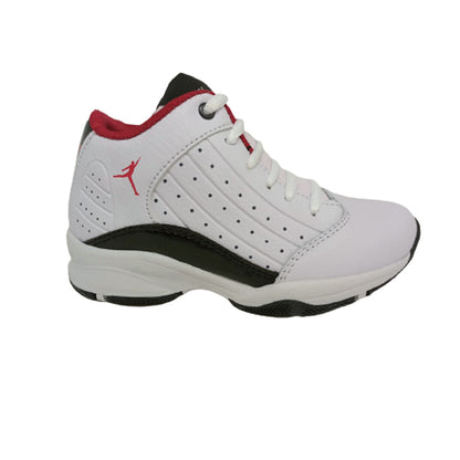 Tenis Casual Para Niño Janlo 0587 Blanco Negro Rojo Ab0701