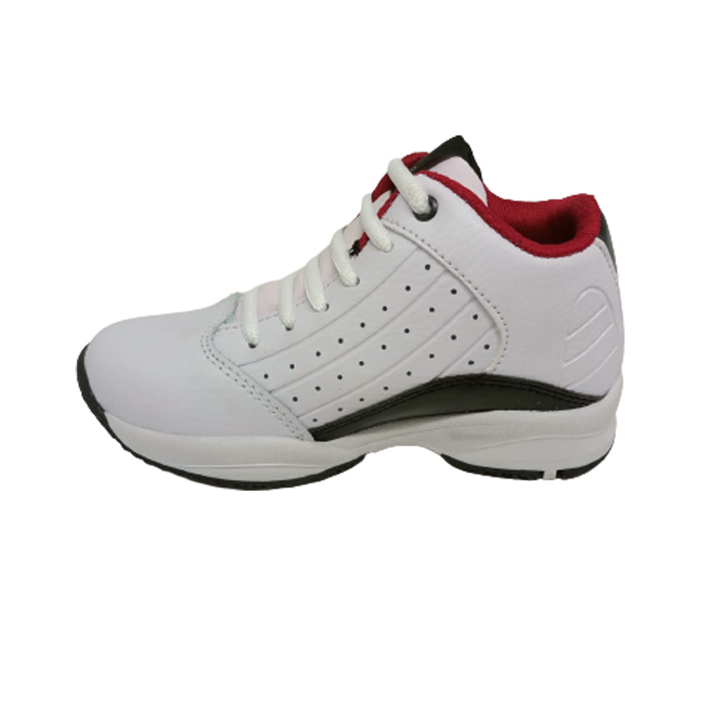 Tenis Casual Para Niño Janlo 0587 Blanco Negro Rojo Ab0701