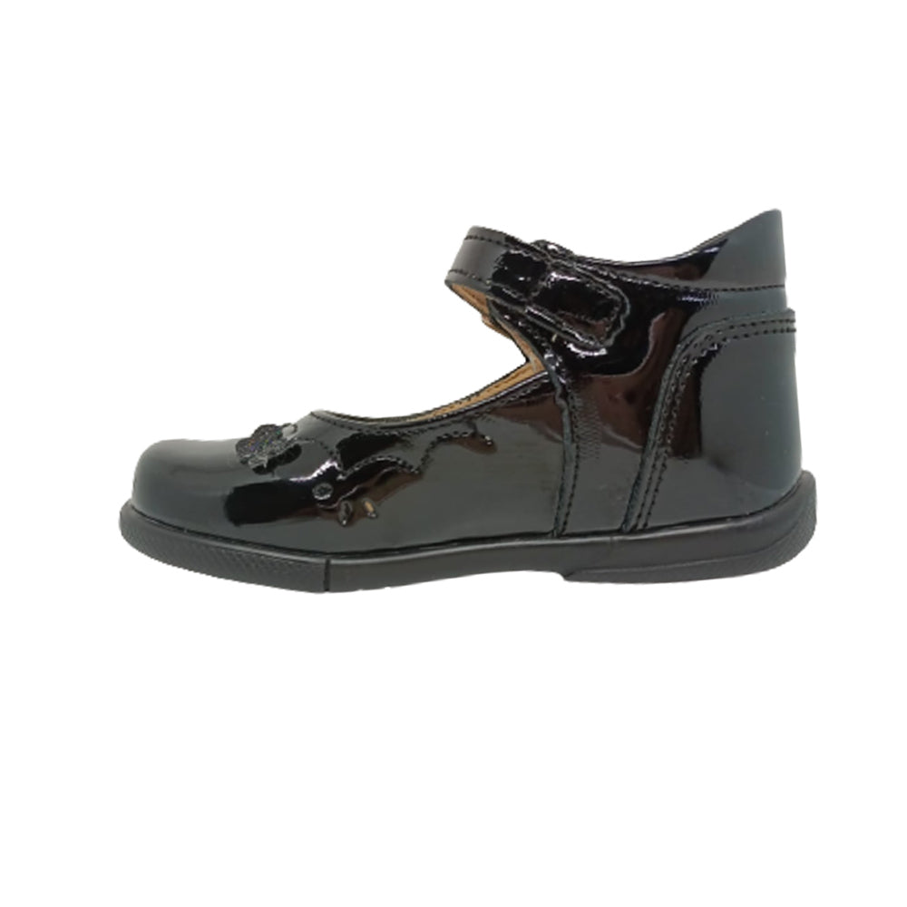 Zapato Bota Para Niña Rilo 2165 Negro Charol Ab0701