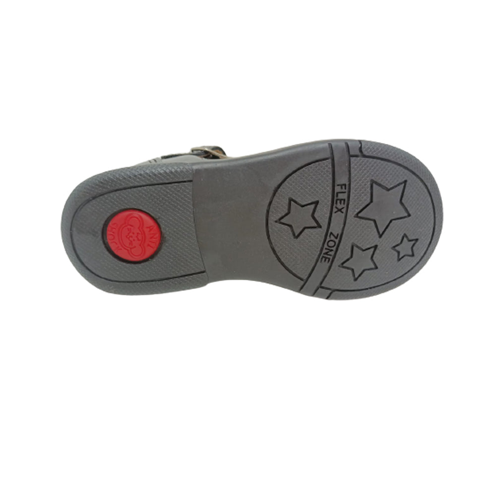 Zapato Bota Para Niña Rilo 2165 Negro Charol Ab0701