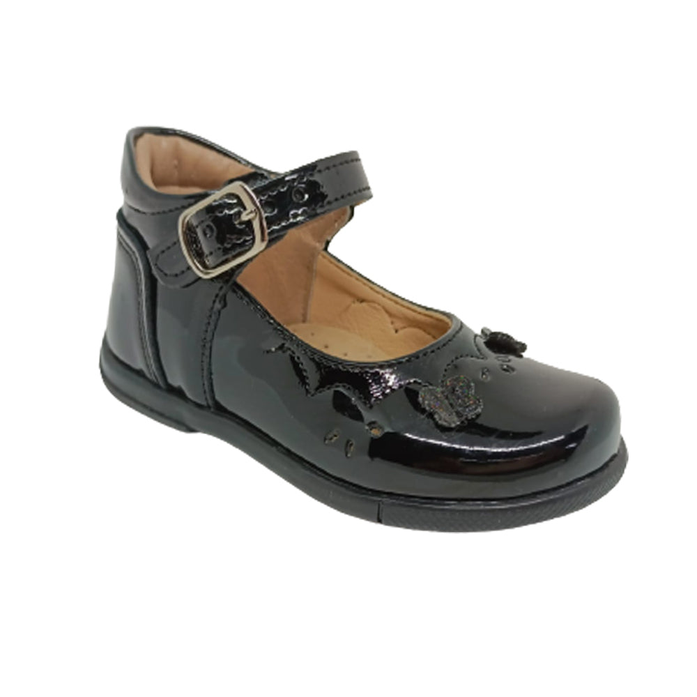 Zapato Bota Para Niña Rilo 2165 Negro Charol Ab0701