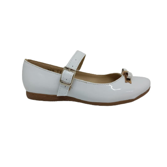 Balerina Para Niña Lady Look 354 Blanco Charol Ab0701