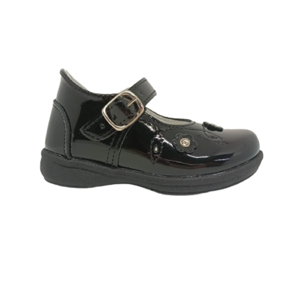 Zapato Para Niña Hurisa 671 Negro Charol Ab0701