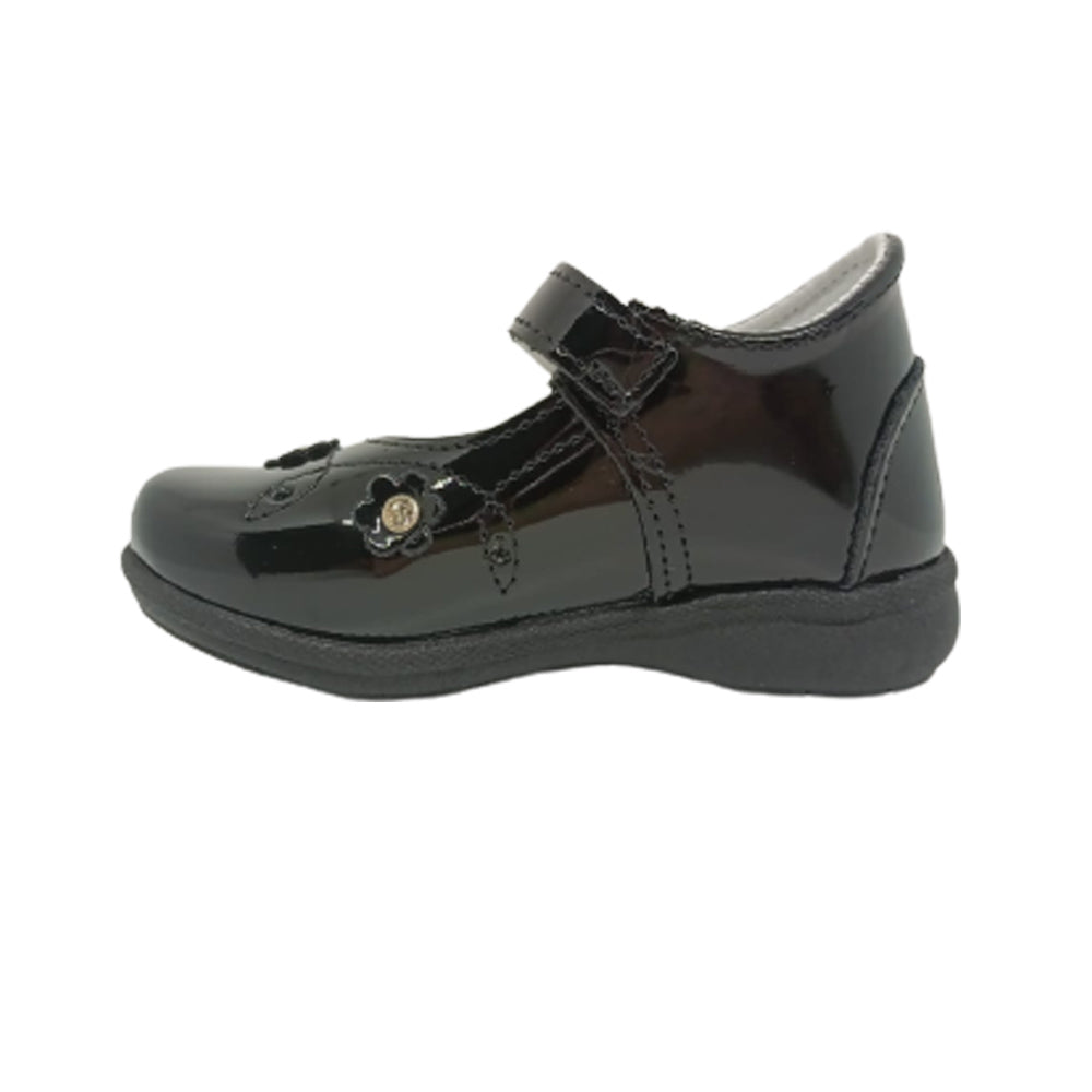 Zapato Para Niña Hurisa 671 Negro Charol Ab0701