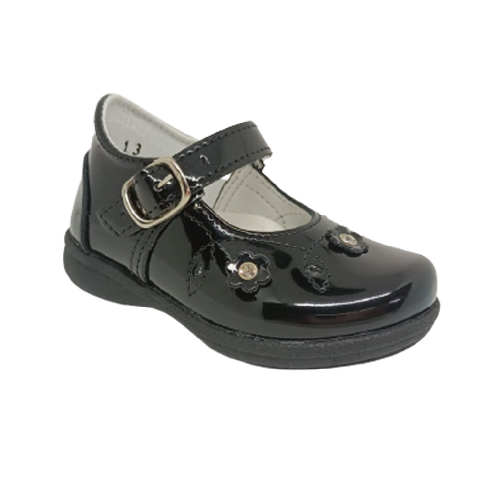 Zapato Para Niña Hurisa 671 Negro Charol Ab0701
