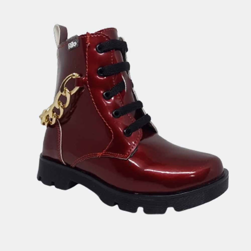 Bota Para Niña Rilo 9860 Rojo Charol Ab0701